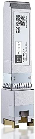H!Fiber 10Gb SFP+ to RJ45 Module, 10Gbase-T Ethernet SFP+ Copper Transceiver for HP Procurve &HP Aruba, MikroTik, Ubiquiti, Unifi, Netgear, QNAP, D-Link and More, Cat6a/Cat7,30m (98ft)|B07L9RJZF7