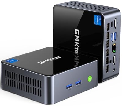 GMKtec AI Mini PC Ultra 9 285H (Turbo 5.4GHz) 96GB DDR5 2TB PCIe 4.0 SSD Mini Gaming Computer 3X M.2 Expansion Slots, Oculink, Quad Screen 8K Display EVO-T1|B0FH54R8J3