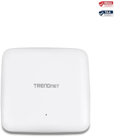 TRENDnet AX1800 Dual Band WiFi 6 PoE+ Access Point, TEW-921DAP, 1201Mbps (5GHz + 567Mbps (2.4Ghz, NDAA & TAA Compliant, MU-MIMO, Client Bridge, Supports up to WPA3 Encryption, White