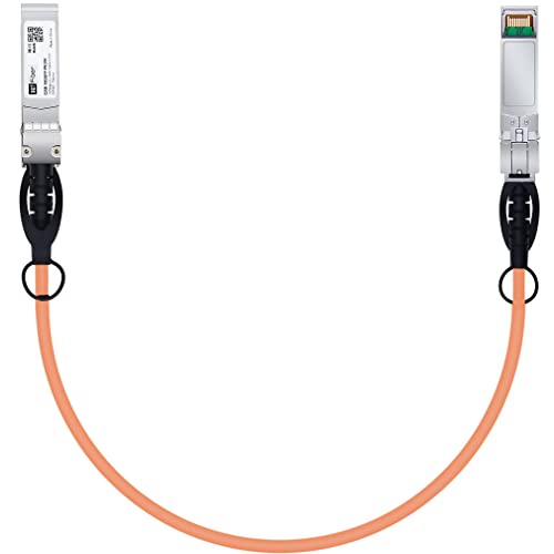 H!Fiber 2 Pack SFP+ Cable, 10G SFP+ DAC, 0.5M(1.64ft), Passive Direct Attach Copper Twinax Cable for Cisco SFP-H10GB-CU0.5M, Ubiquiti UniFi UC-DAC-SFP+, Meraki, Mikrotik, Intel, Fortinet, Netgear|B09K7DZD6N