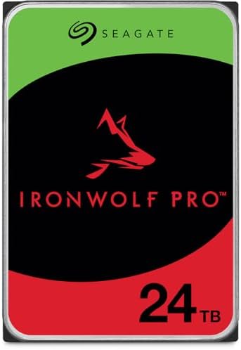 Seagate IronWolf Pro SATA III 3.5" Internal NAS Hard Drive, 7200 RPM - 24TB, 4-Pack|B0F1R4SYKX