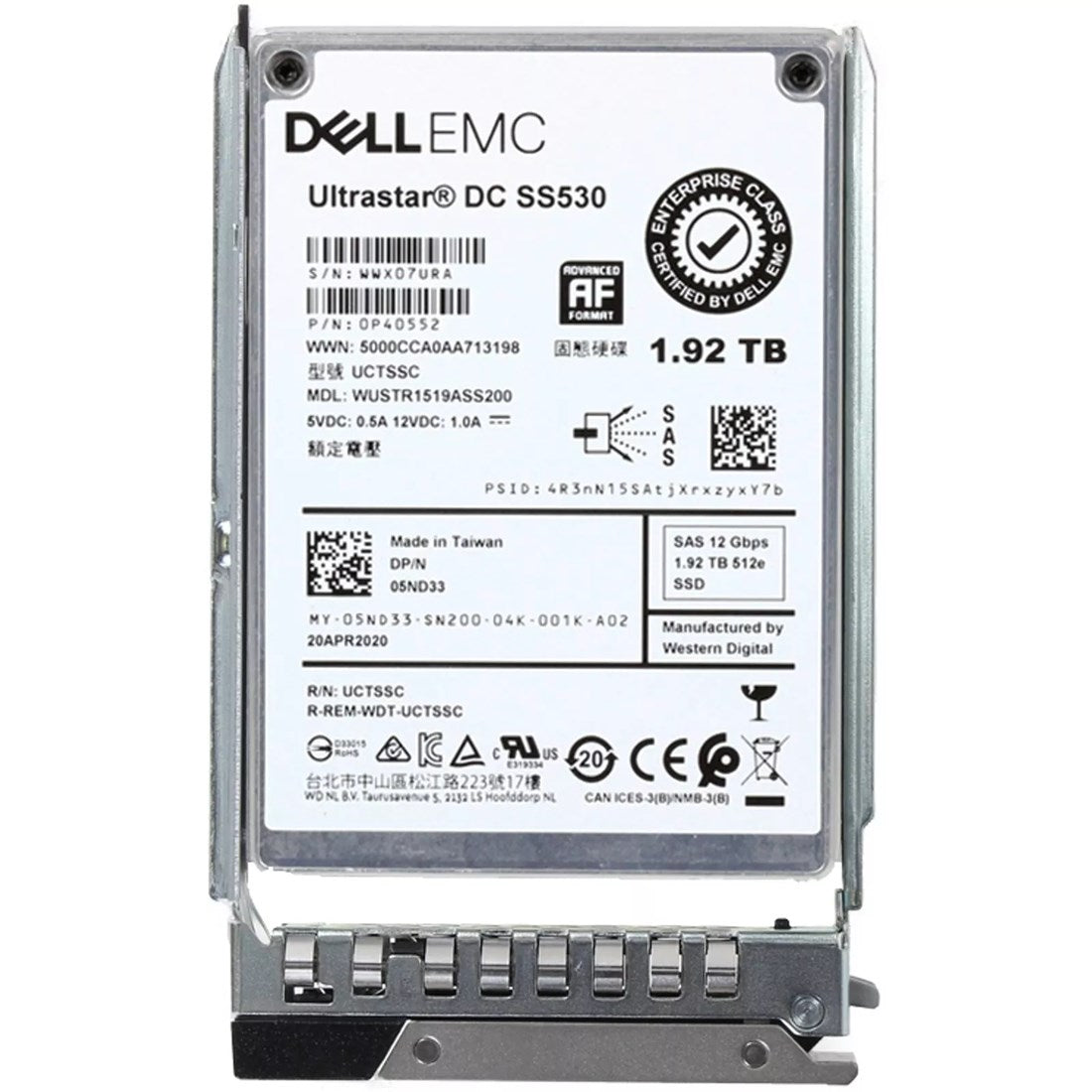 Dell 5ND33 1.92TB SAS 12Gbps Read Intensive 1DWPD 2.5Inch SSD
