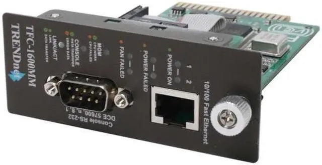 TRENDnet SNMP Management Module for TFC-1600, Supports Port Based Management, Real Time Monitoring, Converter Speed, Link Activity, Duplex Status, Gigabit Port, TFC-1600MM