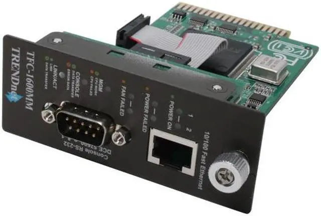 TRENDnet SNMP Management Module for TFC-1600, Supports Port Based Management, Real Time Monitoring, Converter Speed, Link Activity, Duplex Status, Gigabit Port, TFC-1600MM