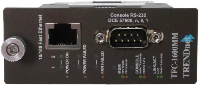 TRENDnet SNMP Management Module for TFC-1600, Supports Port Based Management, Real Time Monitoring, Converter Speed, Link Activity, Duplex Status, Gigabit Port, TFC-1600MM