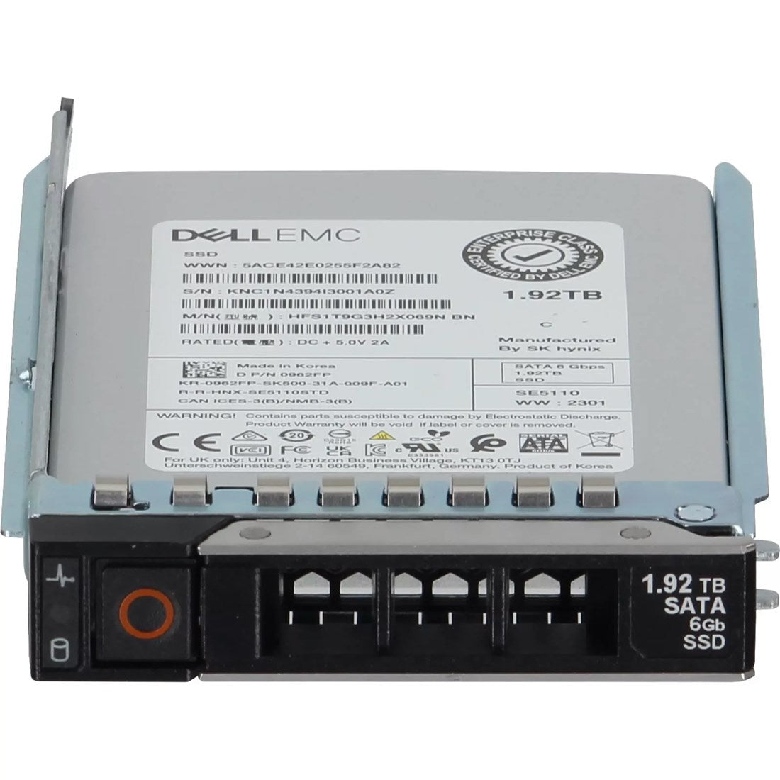 Dell 962FP 1.92TB Read Intensive TLC SSD SATA-6Gbps 512e 2.5in Drive