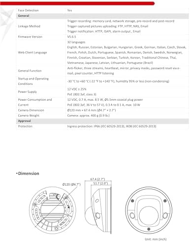 DS-2CD2523G0-IS, 1080P 2MP 4MM Lens MINI POE IP Compact Dome Camera, H.265+ Compression, Day/Night, 120dB True WDR, Support Audio & Alarm, IP66 Standard, IK08, 10M IR Distance, Work with iVMS-4200|B0FQJJKCBN