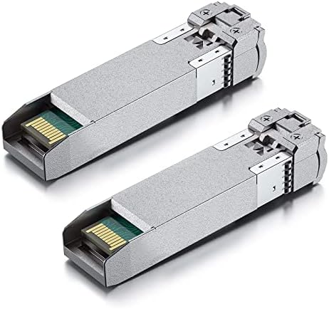 10Gtek 10GBase-LR SFP+ Transceiver, 10G 1310nm SMF SingleMode Fiber Optic Module, 10km, for Cisco SFP-10G-LR, Meraki MA-SFP-10GB-LR, Ubiquiti UniFi UF-SM-10G, Fortinet, Mikrotik, Netgear, Pack of 2|B08BP4M8LV