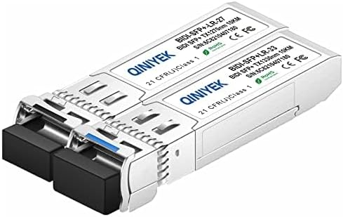 A Pair 10G BIDI SFP+ Single Mode Fiber Module, 10Gb SFP+ LC LR 1270nm 1330nm, Bidi Gbic for Cisco SFP-10G-BXD-I (1330nm-TX/1270nm-RX) / SFP-10G-BXU-I (1270nm-TX/1330nm-RX),10~20KM, with DOM|B0CYC6P6KF