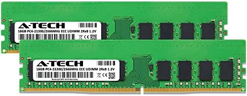 A-Tech 32GB Kit (2x16GB RAM for Dell PowerEdge R250, R330 XL, R350, T140, T150, T30, T340, T350 | DDR4 2666MHz PC4-21300 ECC-UDIMM 2Rx8 ECC Unbuffered Server Memory Upgrade