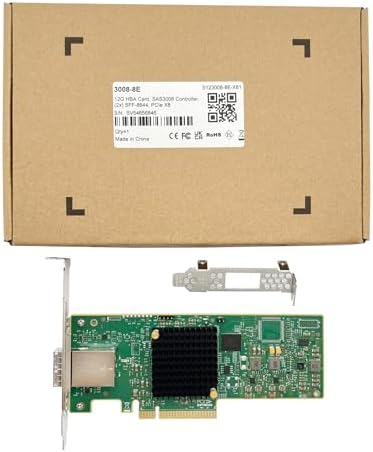 Broadcom 12G External PCI-E SAS/SATA HBA Controller Card, Compatible for SAS 9300-8E