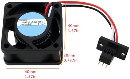 eMagTech 3Pin Cooling Fan DC24V 0.13A 1608KL-05W-B69 Suitable for Heat Dissipation Network Communication Equipment|B0FKSF319N