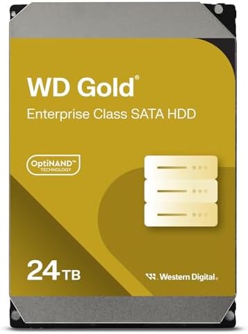 Western Digital 24TB WD Gold Enterprise Class SATA Internal Hard Drive HDD - 7200 RPM, SATA 6 Gb/s, 512 MB Cache, 3.5" - WD241KRYZ|B0CNT1RNZ8