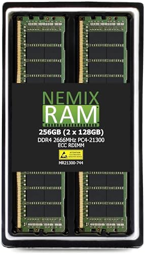 NEMIX RAM 128GB (4X32GB DDR4 2666MHZ PC4-21300 2Rx4 1.2V CL19 288-PIN ECC RDIMM Registered Server Memory KIT Compatible with Dell EMC PowerEdge XR2 Server