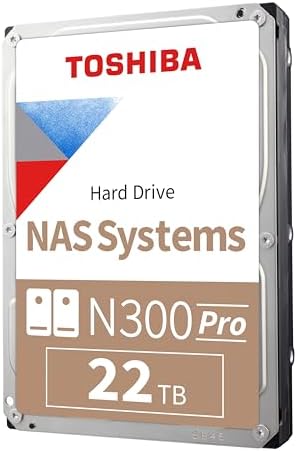 Toshiba N300 16TB NAS 3.5-Inch Internal Hard Drive - CMR SATA 6 GB/s 7200 RPM 512 MB Cache - HDWG51GXZSTA|B0CYR2ZZCX