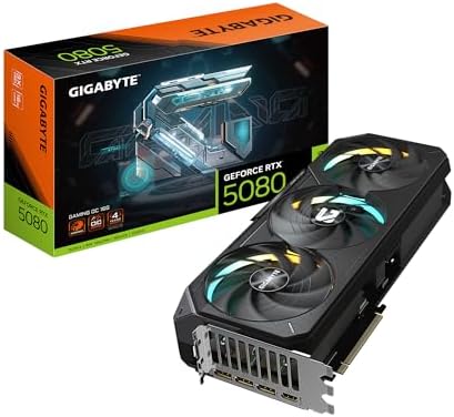 GIGABYTE GeForce RTX 5080 Gaming OC 16G Graphics Card, WINDFORCE Cooling System, 16GB 256-bit GDDR7, GV-N5080GAMING OC-16GD Video Card|B0DS2R6948
