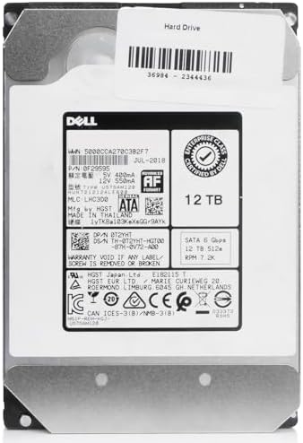 Western Digital Dell Ultrastar DC HC520 HUH721212ALE600 0F29595 12TB 7.2K RPM SATA CMR 6Gb/s 512e 256 MB Cache 3.5in Enterprise HDD (Renewed