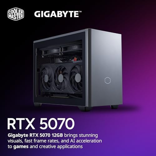 Cooler Master NR2 Pro Mini ITX – Intel Ultra 7 265F 2.4GHz (5.3 GHz Turbo) | Gigabyte RTX 5070 12GB & B860I AORUS PRO ICE| 32GB DDR5 6000MHz | 2TB Gen4 M.2 | WiFi | Windows 11 | 280mm AIO Gaming PC|B0F7PWDM9L