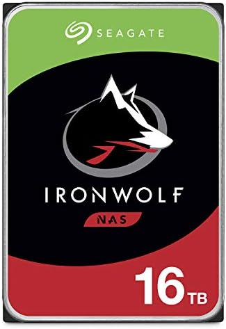 Seagate IronWolf 16TB NAS Internal Hard Drive HDD – CMR 3.5 Inch SATA 6GB/S 7200 RPM 256MB Cache for Raid Network Attached Storage, with Rescue Service (ST16000VN001)|B07SGGWYC1
