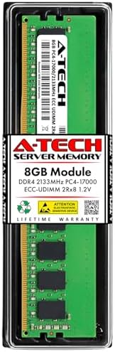 A-Tech Server 32GB Kit (2x16GB DDR4 2666MHz PC4-21300 ECC UDIMM 2Rx8 Dual Rank 1.2V ECC Unbuffered DIMM 288-Pin Server & Workstation RAM Memory Upgrade Modules (A-Tech Enterprise Series
