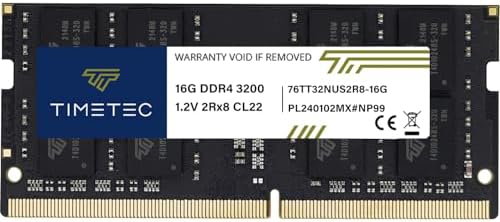 Timetec 16GB DDR4 3200MHz (or 2933MHz or 2666MHz) PC4-25600 Non-ECC Unbuffered 1.2V CL22 2Rx8 Dual Rank 260 Pin SODIMM Laptop Notebook PC Computer Memory RAM Module Upgrade|B098TXZY34