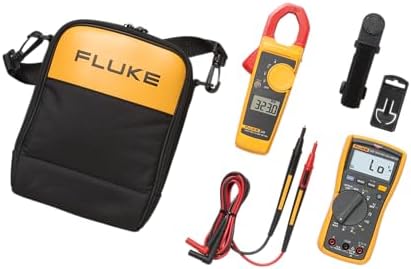 Fluke 117/323 Kit Multimeter and Clamp Meter Combo Kit For Residential And Commercial Electricians, AC/DC Voltage, AC Current 400 A, Includes Test Leads, TPAK And Carrying Case