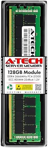 A-Tech 64GB Kit (2x32GB DDR4 2133MHz PC4-17000 ECC RDIMM 2Rx4 Dual Rank 1.2V ECC Registered DIMM 288-Pin Server & Workstation RAM Memory Upgrade Modules (A-Tech Enterprise Series
