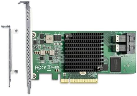 H!Fiber 6G External PCIe Controller Card, SAS/SATA HBA Host Bus Adapter, SAS 2008 Chip, PCIE X8, 2X SFF-8088 Ports,Same as 9200-8E|B0BTLZLCS9