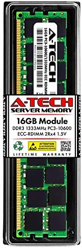 A-Tech 16GB RAM for Dell PowerEdge R710 | DDR3 1333MHz PC3-10600 ECC Registered RDIMM 2Rx4 1.5V Server Memory Module (Replacement for SNPMGY5TC/16G, SNPMGY5TC/16GWS, A6996789, A7088187, MGY5T, 0MGY5T