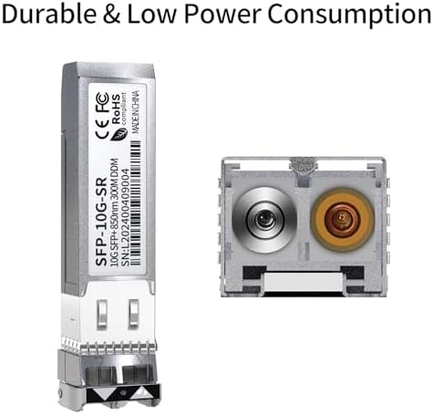 2Pack 10G SFP+ LC Module, 10GBase-SR Multi-Mode Ethernet Transceiver, 850nm MMF up to 400m – Compatible with Cisco, Meraki, Ubiquiti, Mikrotik, Netgear, HPE, TP-Link, Aruba and More|B0D4DK7DLF