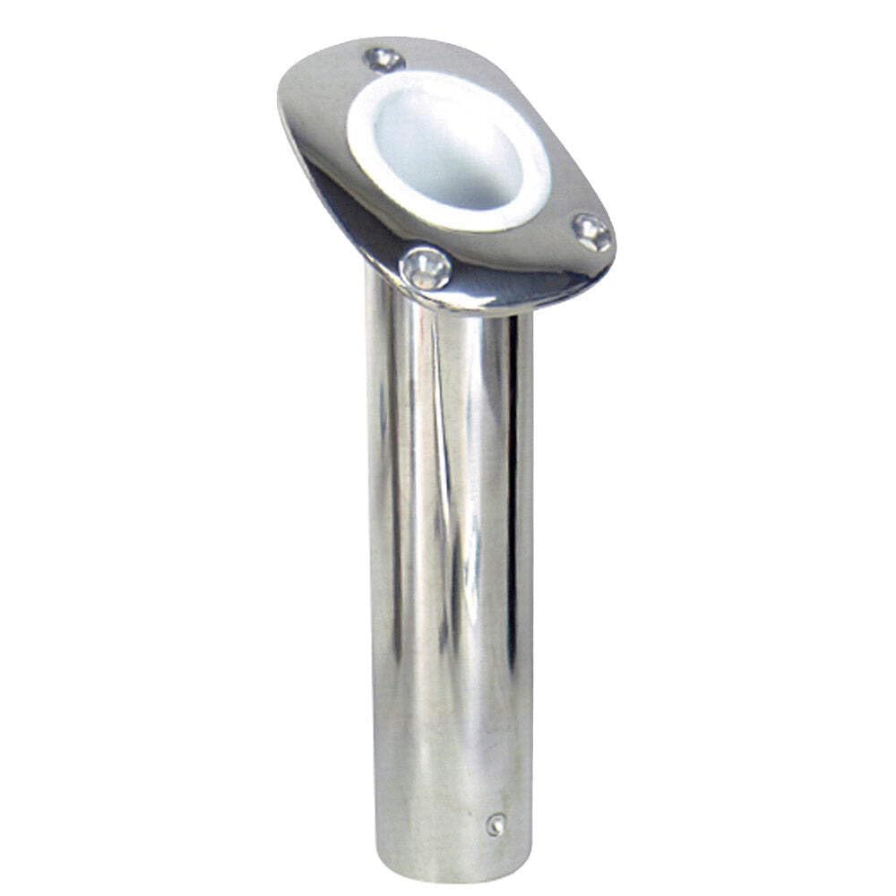 Whitecap S-0096 Bluewater 30 Deg. Stamped S.S. Flush Mount Rod Holder