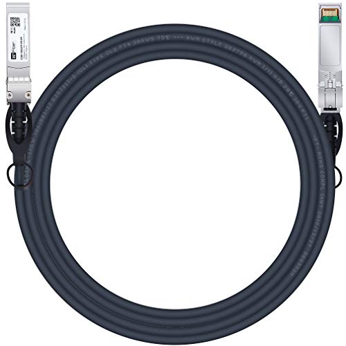 H!Fiber 2 Pack SFP+ Cable, 10G SFP+ DAC, 0.5M(1.64ft), Passive Direct Attach Copper Twinax Cable for Cisco SFP-H10GB-CU0.5M, Ubiquiti UniFi UC-DAC-SFP+, Meraki, Mikrotik, Intel, Fortinet, Netgear|B09K7DZD6N