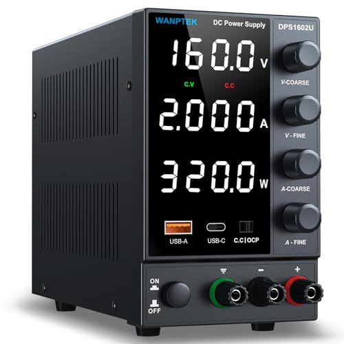 DC Power Supply Variable 0-30V 0-10A, Adjustable Switching Regulated Bench Power Supplies with Encoder Coarse & Fine Knob, 3.6A USB & Type-C Quick-Charge, OCP Overcurrent Protection
