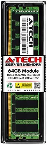 A-Tech 64GB Kit (2x32GB DDR4 2400MHz PC4-19200 ECC LRDIMM 4Rx4 Quad Rank 1.2V Load Reduced DIMM 288-Pin Server RAM Memory Upgrade Modules (A-Tech Enterprise Series