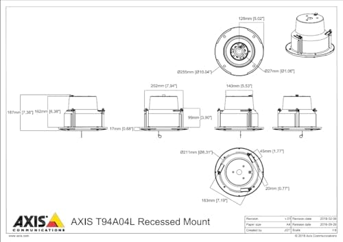 Camera Dome recessed Mount - Indoor, Outdoor - for AXIS Q6114-E, Q6115-E, Q6128-E, Q6155-E 60