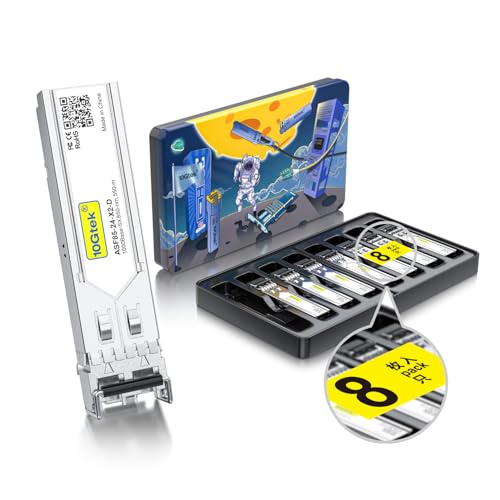 10Gtek 1.25G SFP 1000Base-SX Multimode LC Fiber Transceiver, 850nm MMF, 550m, for Cisco GLC-SX-MMD/SFP-GE-S, Meraki MA-SFP-1GB-SX, Fortinet, Ubiquiti UniFi UF-MM-1G, Mikrotik, TP-Link, Pack of 2|B08BP3JDBV