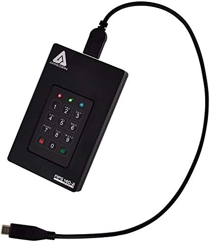 Apricorn 2TB Aegis Fortress L3 USB 3.0 Hardware Encrypted Portable Drive and 128GB Aegis Secure Key 3 NX FIPS 140-2 Level 3 Validated Secure USB 3.0 Flash Drive Bundle|B0D4QVV8S8