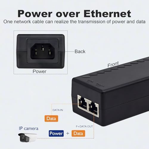 Gigabit PoE+ Injector Adapter - 30W 48V Power Over Ethernet Plus - 10/100/1000Mbps, IEEE 802.3af/at Compliant - Up to 100 M (328 ft) Range, by ThePoEstore|B07V24C4M8