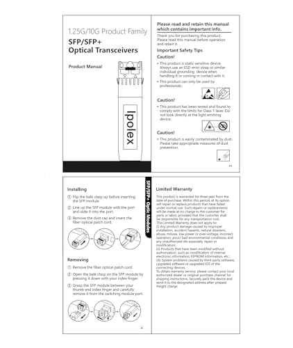 ipolex SFP+ 10GBase LR Singlemode Module, 10G SFP LC 1310nm Fiber Optic Transceiver for Cisco SFP-10G-LR, Ubiquiti UniFi UF-SM-10G, Meraki MA-SFP-10GB-LR, Netgear AXM762, Mikrotik and More, up to 10KM|B01EN33WYK