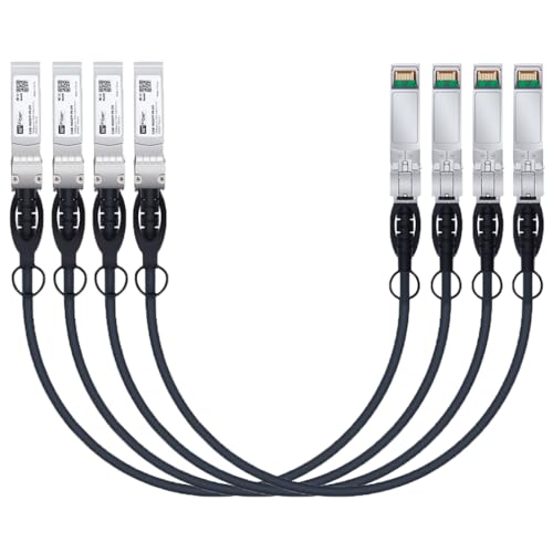 H!Fiber 2 Pack SFP+ Cable, 10G SFP+ DAC, 0.5M(1.64ft), Passive Direct Attach Copper Twinax Cable for Cisco SFP-H10GB-CU0.5M, Ubiquiti UniFi UC-DAC-SFP+, Meraki, Mikrotik, Intel, Fortinet, Netgear|B09K7DZD6N