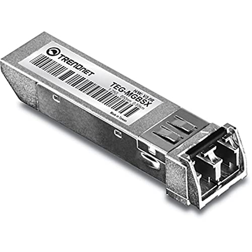 TRENDnet SFP Multi-Mode LC Module 4-Pack, TEG-MGBSX/4, Transmission Up to 550m (1804 Ft), Mini-GBIC, Hot Pluggable, IEEE 802.3z Gigabit Ethernet, Supports Up to 1.25 Gbps, Lifetime Protection|B08KBZN3C6