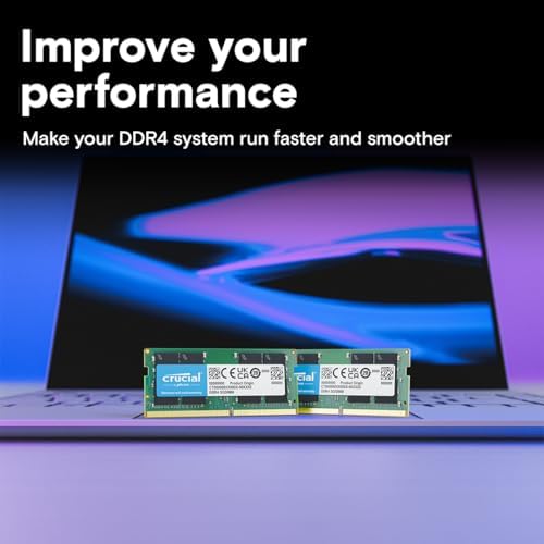 Crucial 16GB DDR4 RAM, 3200MHz CL22 (or 2933MHz or 2666MHz) Laptop Memory, SODIMM 260-Pin, Compatible with 13th Gen Intel Core and AMD Ryzen 7000 - CT16G4SFRA32A|B08C511GQH