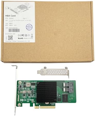 PCIe 3.0 x8 12G External SAS/SATA HBA RAID Controller Card, Broadcom 3008 Chip, Compatible with LSI 9300-8E, Mini SAS HD (SFF-8644) Connector, for Server/Storage Expansion|B0868Q65TD
