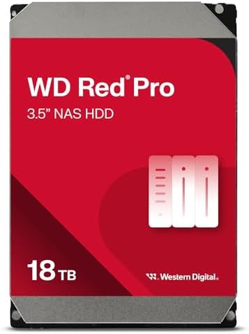 Western Digital 16TB WD Red Pro NAS Internal Hard Drive HDD - 7200 RPM, SATA 6 Gb/s, CMR, 512 MB Cache, 3.5" - WD161KFGX|B08K3VVKSW