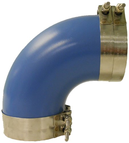 Trident Marine 290V2000-S/S Trident Blue Silicone "VHT" 90 Degree Elbow w/T-Bolt, Clamps, 2"