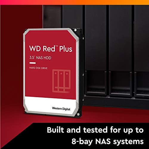 Western Digital 2TB WD Red Plus NAS Internal Hard Drive HDD - 5400 RPM, SATA 6 Gb/s, CMR, 64 MB Cache, 3.5" -WD20EFPX