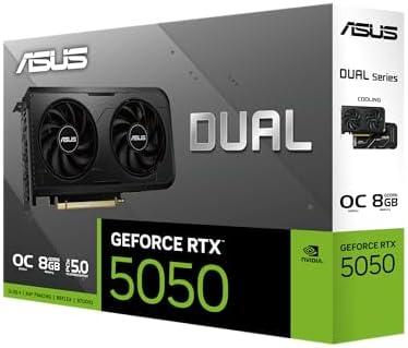 ASUS Dual NVIDIA GeForce RTX 3050 6GB OC Edition Gaming Graphics Card - PCIe 4.0, 6GB GDDR6 Memory, HDMI 2.1, DisplayPort 1.4a, 2-Slot Design, Axial-tech Fan Design, 0dB Technology, Steel Bracket|B0CVCG2VPK