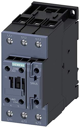 SIEMENS 3RT2036-1AC20 Power CONTACTOR, AC3, 50 AMP, 3 Pole, 24 VAC, 50/60 HZ, 22 KW, 1NO/NC, Size S2, Screw Type Terminal, DIN Rail Mount, Replacement for 3RT1036-1AC20|B00YTJ6BQ0