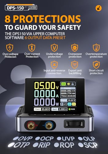 FNRSI【Upgraded DPS-150】DC Power Supply Variable with 100W Fast Charger, 0-30V 0-5A Adjustable DC CNC Power Supply, Power Ripple <20mV, PD/QC/DC Input with IPS Display, PC Programmable Power Supply|B0DKK3WV41