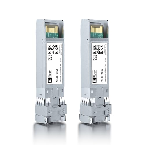 H!Fiber 10G Multimode SFP+ LC Module, 10GBase-SR Fiber Transceiver for Cisco SFP-10G-SR, Meraki MA-SFP-10GB-SR, Ubiquiti UniFi UF-MM-10G, Mikrotik, Netgear and More (MMF,850nm,300m,DDM)|B06XDV3ZYW